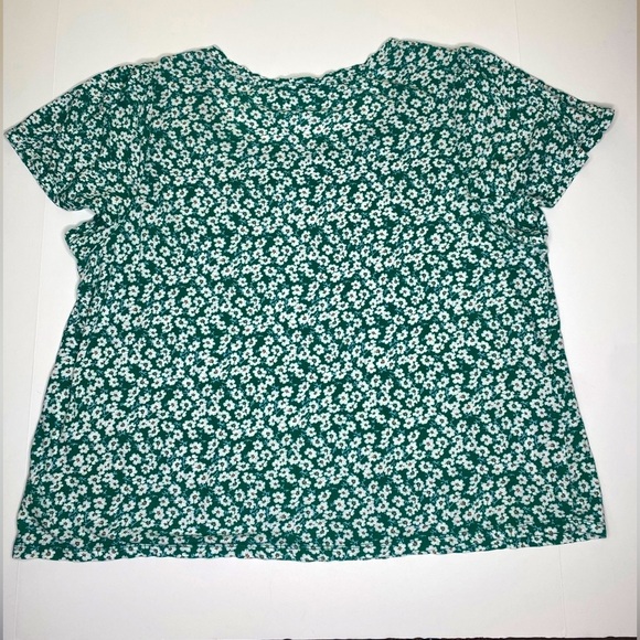 Lucky Brand Lightweight Green Floral Print Scoop Neck T-Shirt Sz XXL - Picture 2 of 5